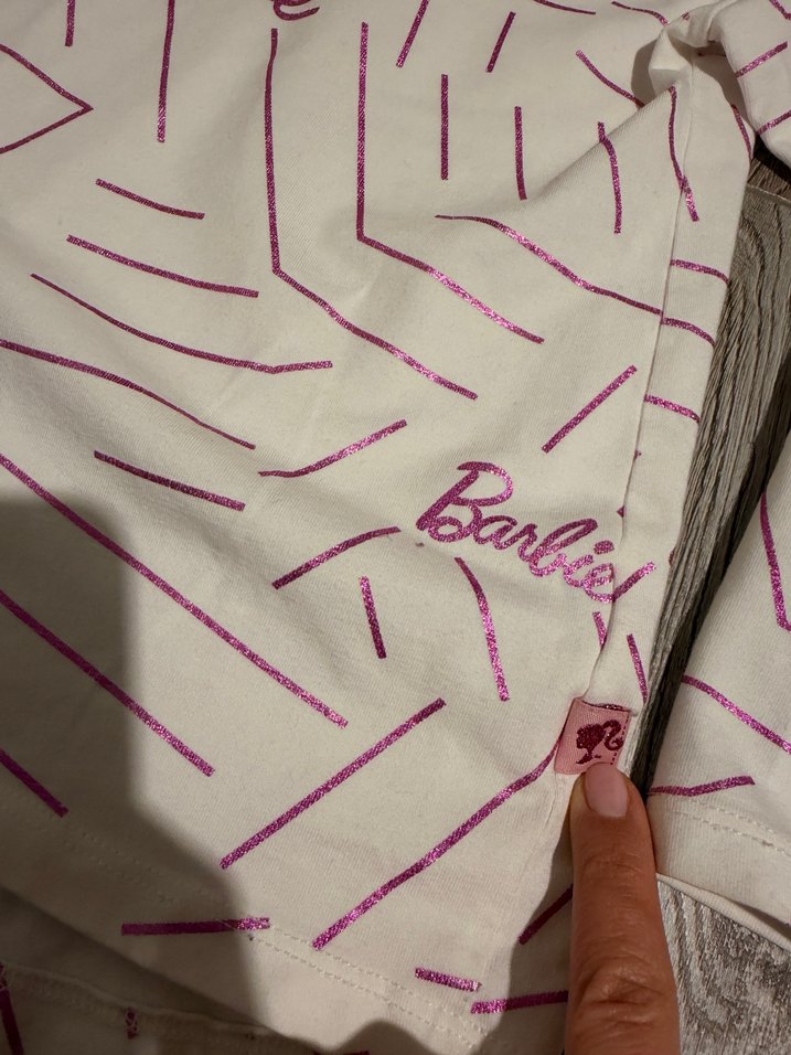 Pembe Barbie Baskılı Kız Sweatshirt - Görsel 3