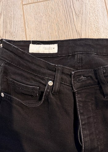 Zara Siyah Midi Boy Kadın Kot Pantolon - Görsel 3