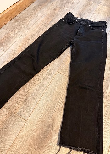 Zara Siyah Midi Boy Kadın Kot Pantolon - Görsel 2