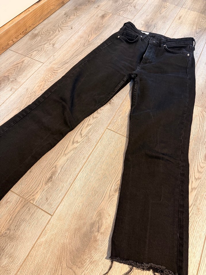 Zara Siyah Midi Boy Kadın Kot Pantolon - Görsel 2