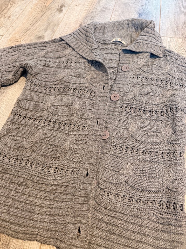 Oxxo Gri Kadın Triko Hırka - Görsel 2