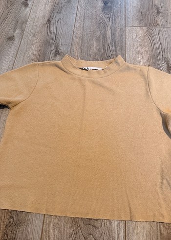 Koton Bej Kısa Kollu Triko Tişört - Görsel 2