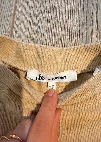 Koton Bej Kısa Kollu Triko Tişört - Görsel 3