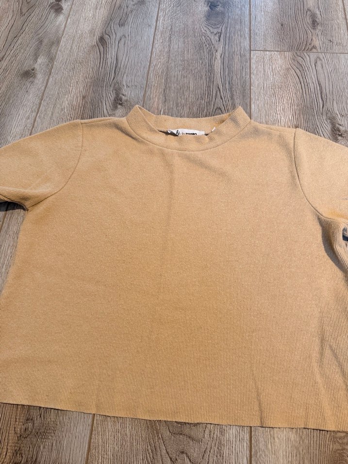 Koton Bej Kısa Kollu Triko Tişört - Görsel 2