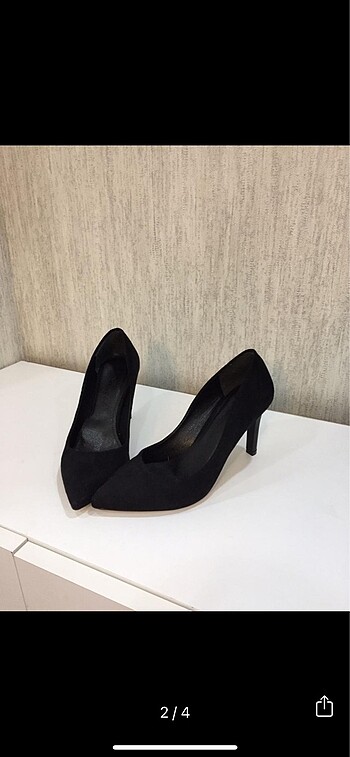 Diğer Siyah süet stiletto 9 cm 35 numara