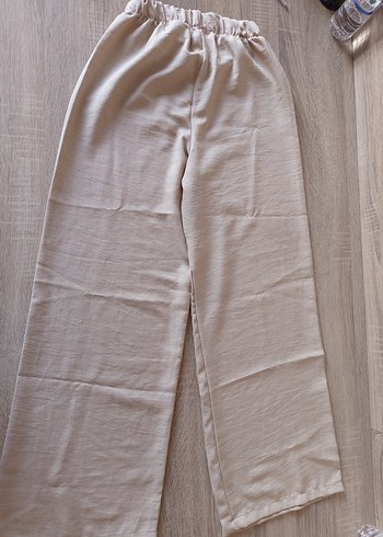 Bej Bol Kesim Keten Kadın Pantolon - Görsel 2