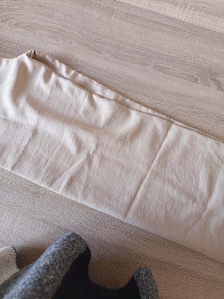 Bej Bol Kesim Keten Kadın Pantolon - Görsel 3