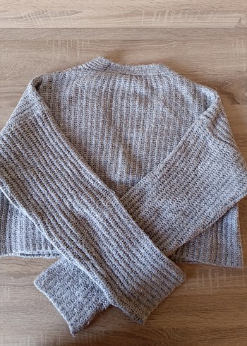 Gri Örgü Kadın Hırka - Görsel 2