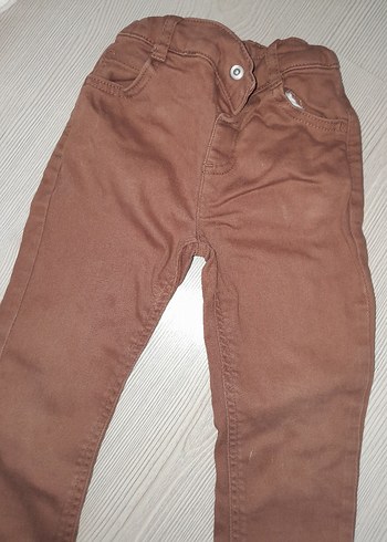 Erkek Çocuk Düğmeli Kahverengi Pantolon