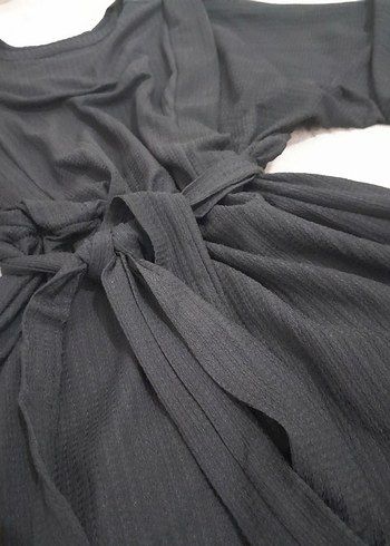 Siyah Salaş Uzun Kollu Elbise tunik - Görsel 2