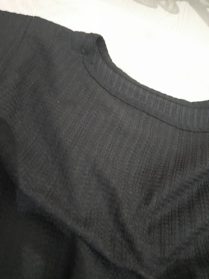 Siyah Salaş Uzun Kollu Elbise tunik - Görsel 3