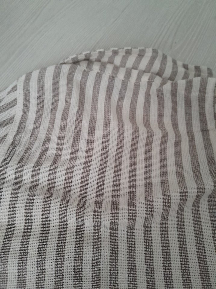 Gri vizon - Çizgili Kısa Kollu Erkek Çocuk Gömlek - Görsel 2