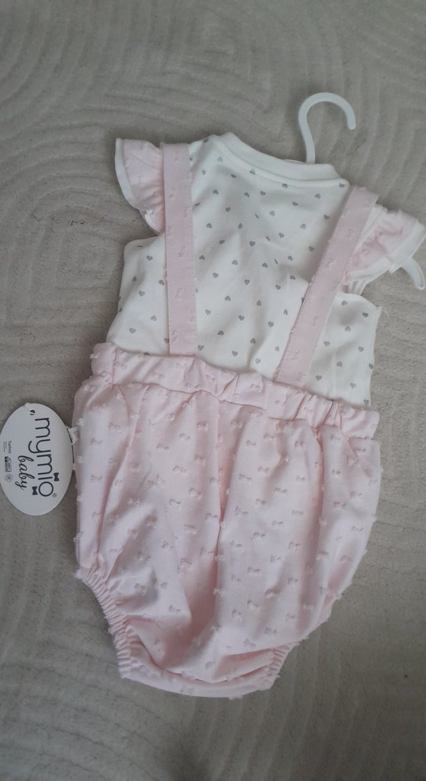 Pembe Nakışlı Fırfırlı Bebek Kız Tulumu - Görsel 2