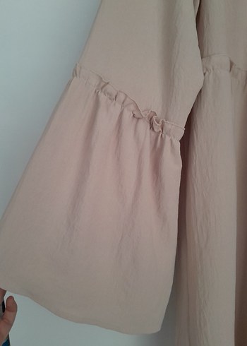 Bej krem uzun çok geniş tunik - Görsel 6