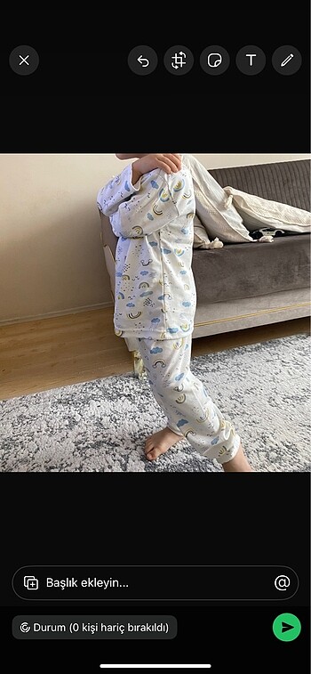 5 Yaş Beden beyaz Renk Sıfır ürün erkek çocuk pijama takım