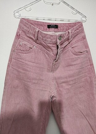 Pembe Mom Fit Pantolon