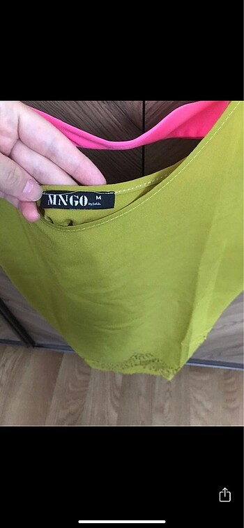 m Beden yeşil Renk Mango bluz