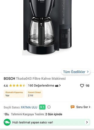 Bosch kahve makinesi 