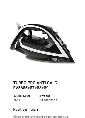 Tefal Tefal turbopro anticalc ütü