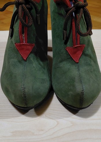 Sıfır Nubuk Topuklu Ayakkabı Bootie - Görsel 8