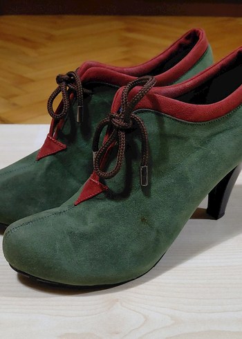 Sıfır Nubuk Topuklu Ayakkabı Bootie - Görsel 6