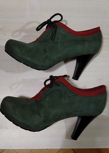 Sıfır Nubuk Topuklu Ayakkabı Bootie - Görsel 12