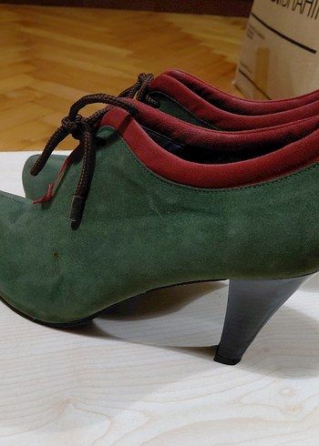 Sıfır Nubuk Topuklu Ayakkabı Bootie - Görsel 3
