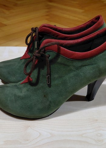 Sıfır Nubuk Topuklu Ayakkabı Bootie - Görsel 5