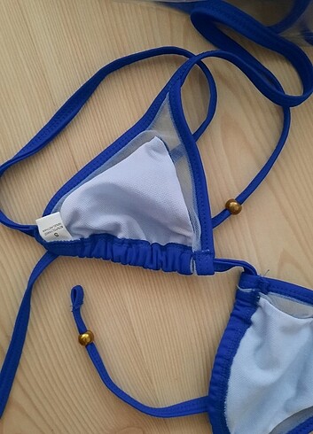15-16 Yaş Beden lacivert Renk Sıfır Şık Bikini Takım