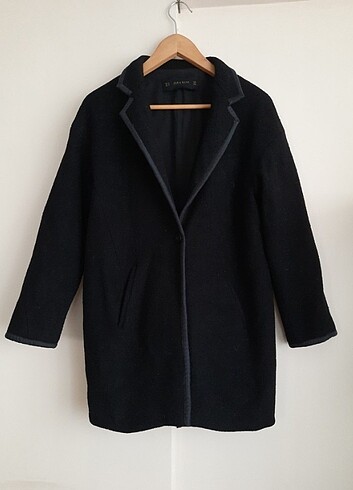 Zara Basic Sıfır Ayarında Şık Kışlık Siyah Palto  - Görsel 2