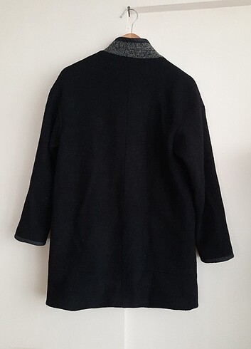 Zara Basic Sıfır Ayarında Şık Kışlık Siyah Palto  - Görsel 5