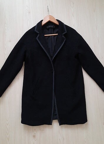 Zara Basic Sıfır Ayarında Şık Kışlık Siyah Palto  - Görsel 6