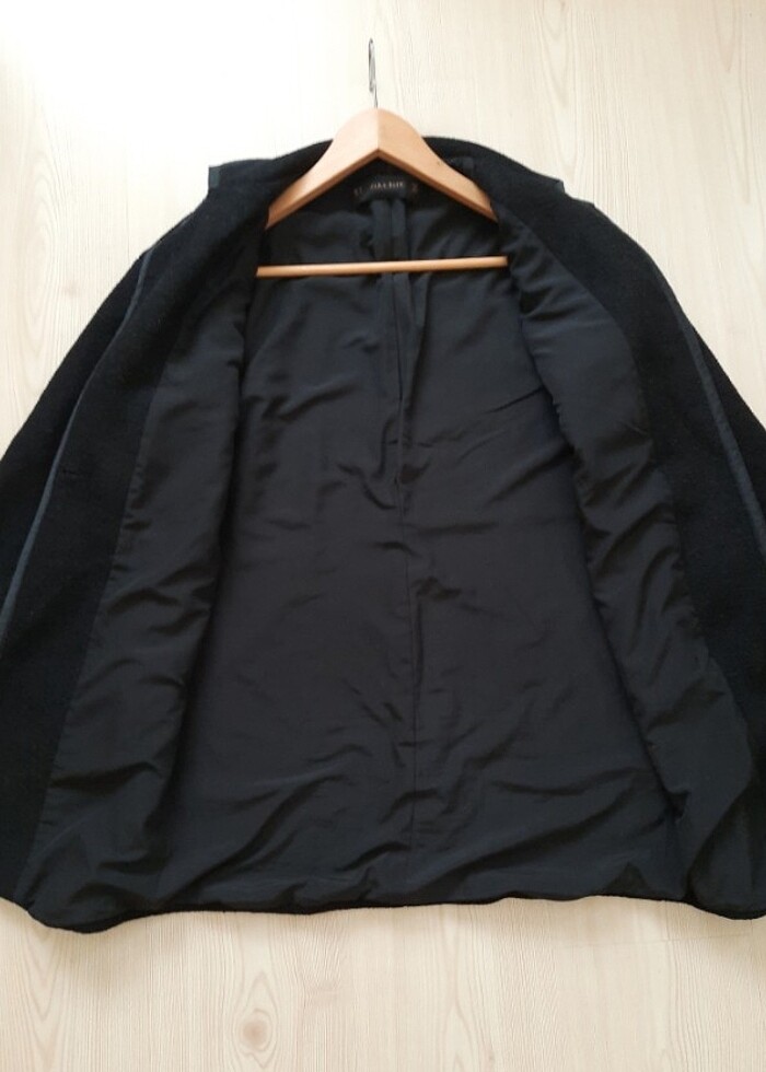 Zara Basic Sıfır Ayarında Şık Kışlık Siyah Palto  - Görsel 3