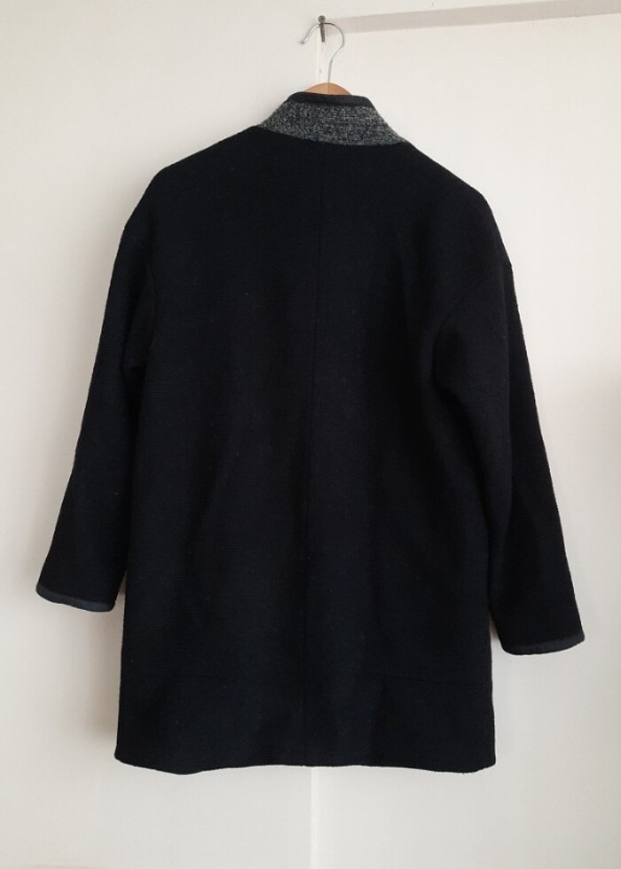 Zara Basic Sıfır Ayarında Şık Kışlık Siyah Palto  - Görsel 5