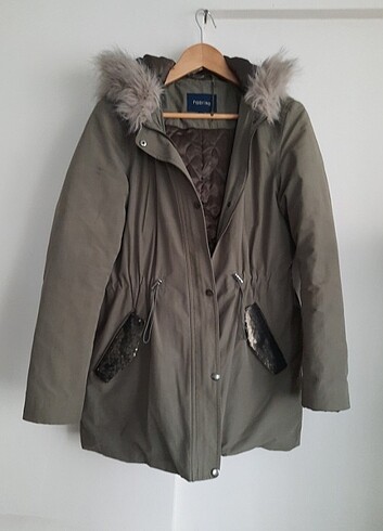 Fabrika Peluş Kapşonlu Şık Parka - Görsel 6