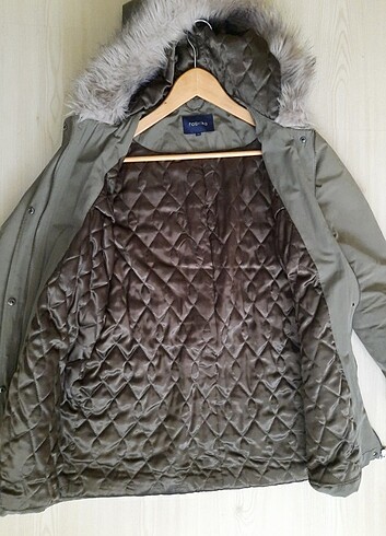 Fabrika Peluş Kapşonlu Şık Parka - Görsel 9