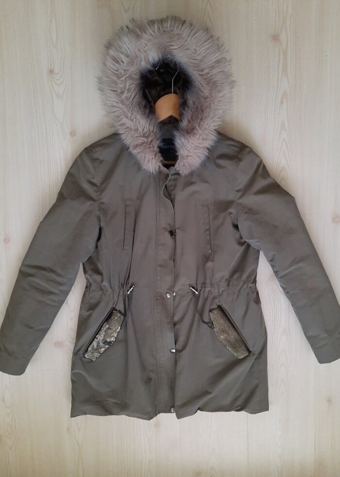 Fabrika Peluş Kapşonlu Şık Parka - Görsel 5