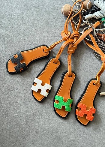 Hermes Püsküllü Yeşil Hermes Bohem Kadın Anahtarlık