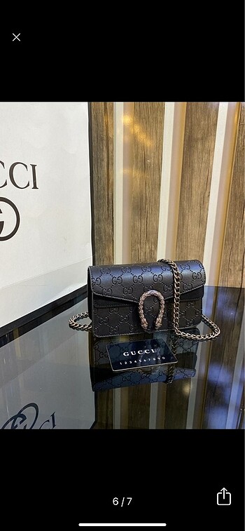  Beden kahverengi Renk Mini Gucci Çanta