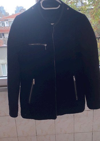 Siyah Fermuarlı Kadın Ceket