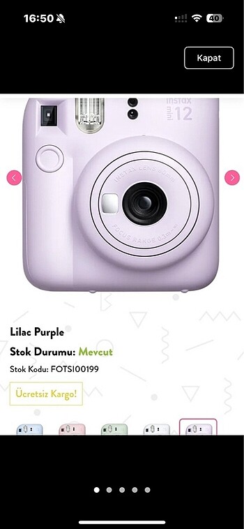 İnstax mini 12