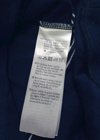 Çizgili Polo Yaka Sweatshirt Lacivert - Görsel 7