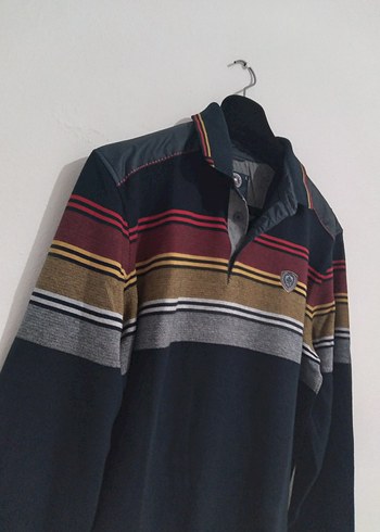 Renkli Çizgili Erkek Triko Kazak - Görsel 5