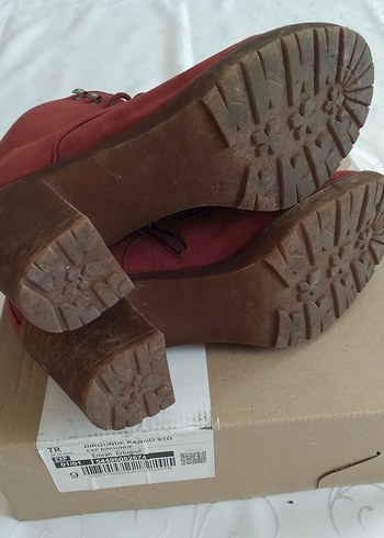 Bordo Süet Topuklu Kadın Bot - Görsel 7