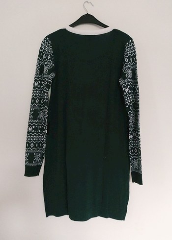 Nakışlı Yeşil Triko Midi Elbise - Görsel 7