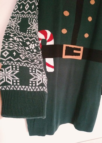 Nakışlı Yeşil Triko Midi Elbise - Görsel 5