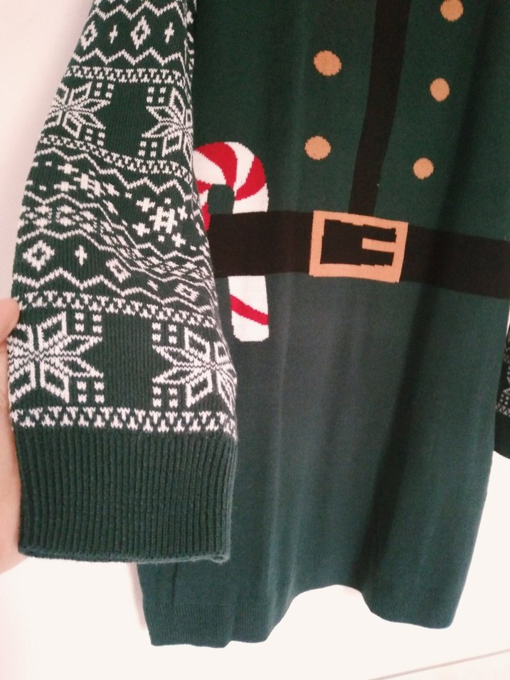 Nakışlı Yeşil Triko Midi Elbise - Görsel 5