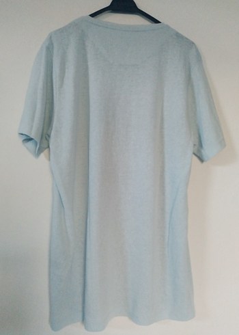 Erkek Mavi Kısa Kollu Denim Tişört - Görsel 10