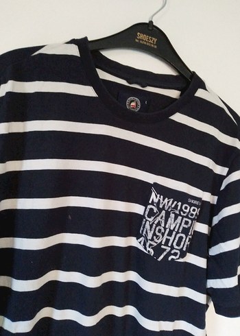 Erkek Siyah Beyaz Çizgili Oversize Tişört - Görsel 3