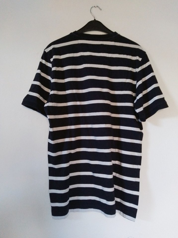 Erkek Siyah Beyaz Çizgili Oversize Tişört - Görsel 5